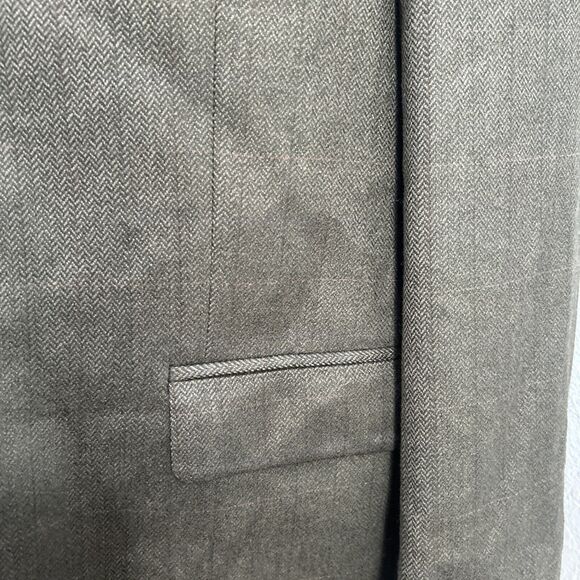 Lauren Ralph Lauren Sports Coat Mens 44L Herringbone Three Button Blazer - Picture 2 of 16